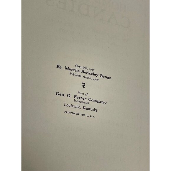 Vintage 1927 Home Made Candies book SIGNED BY AUTHOR Martha Berkeley Benge - Picture 3 of 6